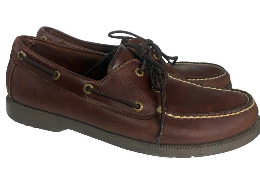 Rockport Boat Deck Shoes Men's 11M Brown Leather 2 Eye